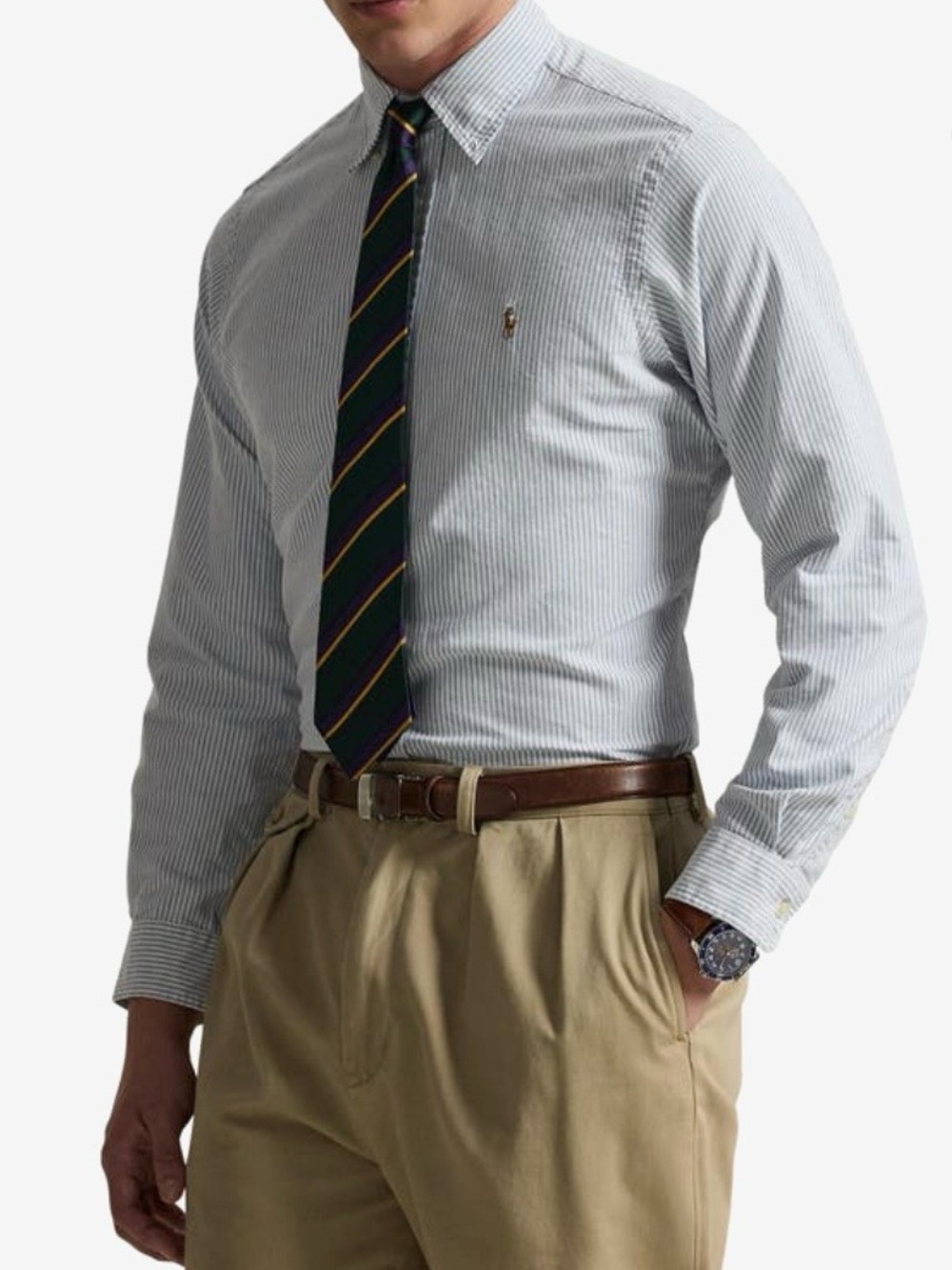 Classic and timeless Polo Ralph Lauren black-and-white striped button-down M - Picture 2 of 11